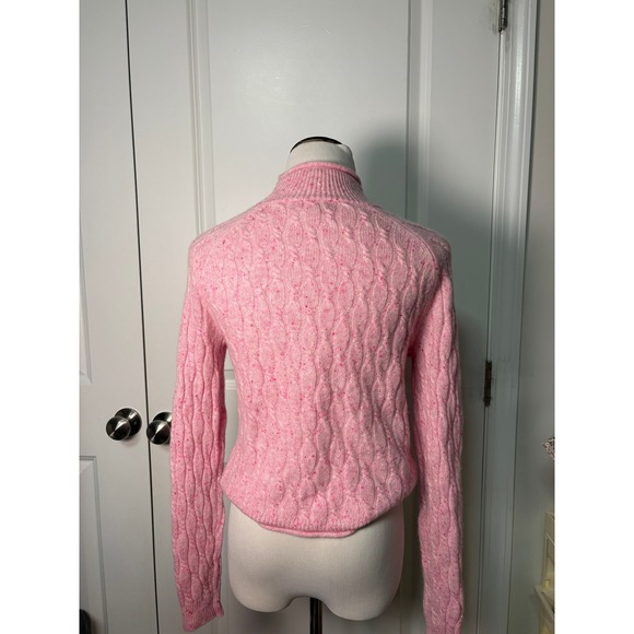 Woman's J.Crew Cable Knit Cashmere Pink Sweater Small - Picture 2 of 4